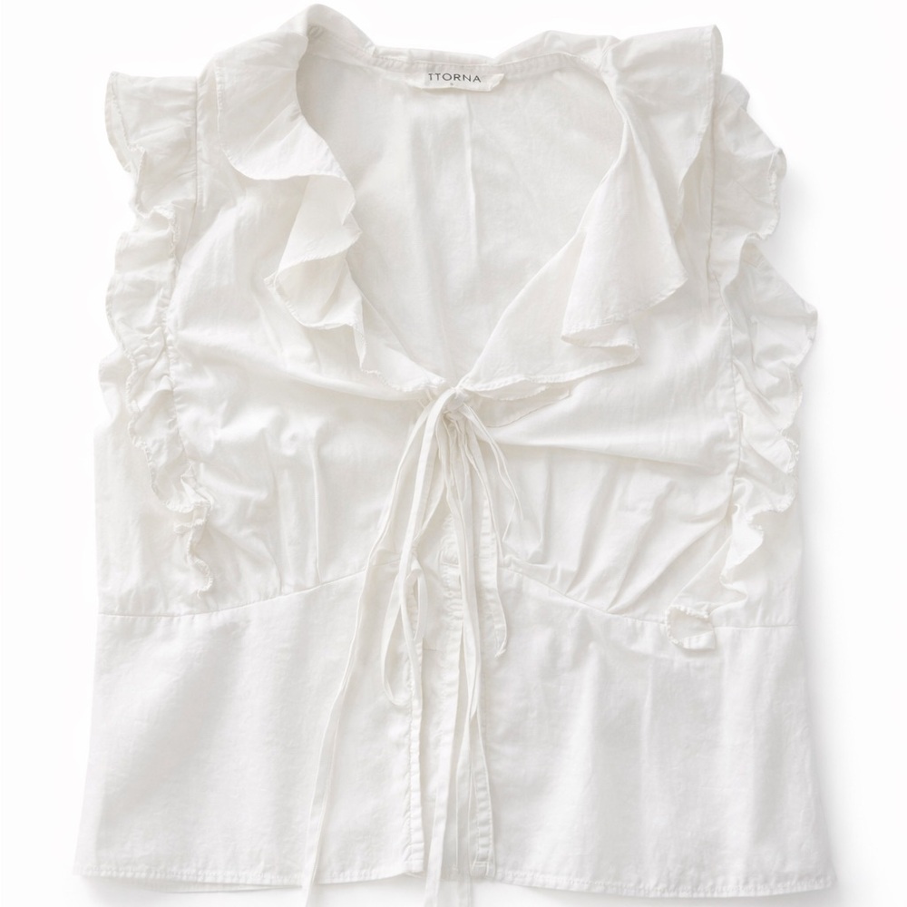 Elegant White Ruffled Blouse